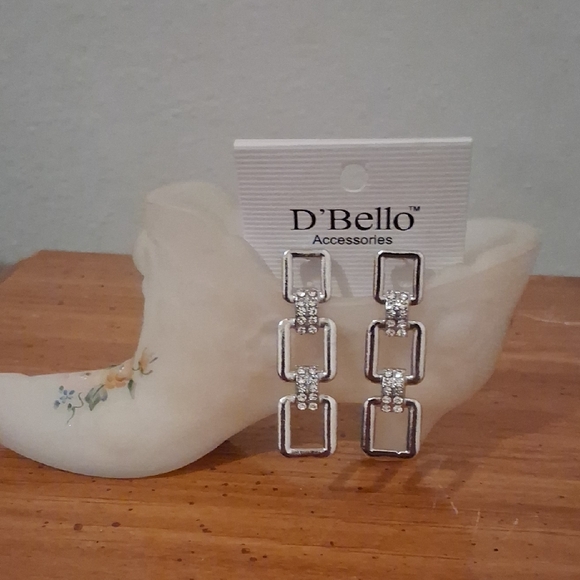 Silver Geometric Earrings - Picture 1 of 3